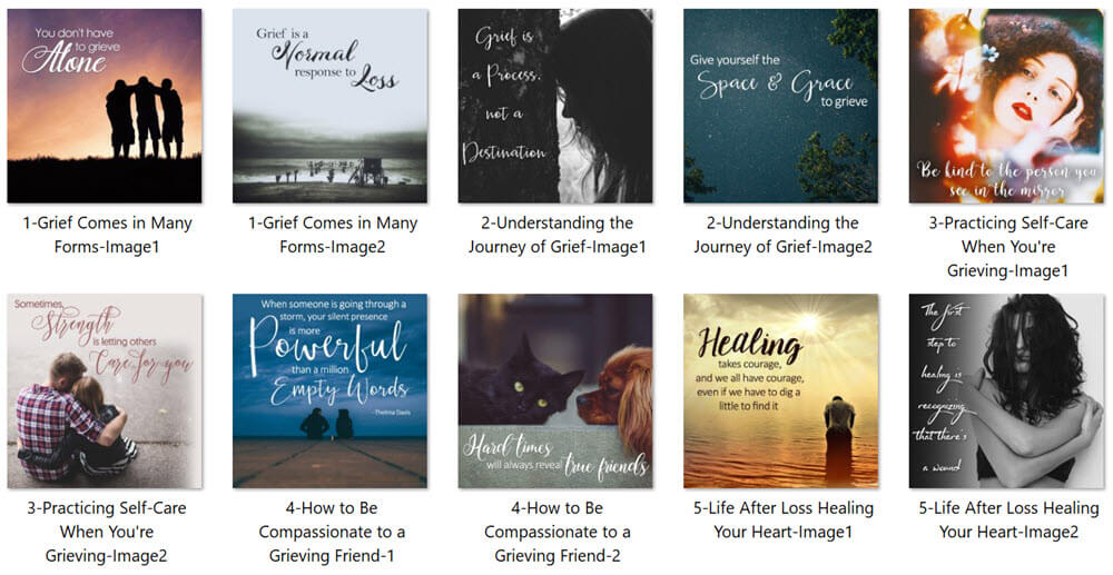 Overcoming Grief PLR Social Posters