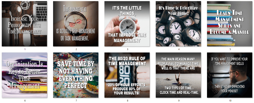 Time Management PLR Social Posters