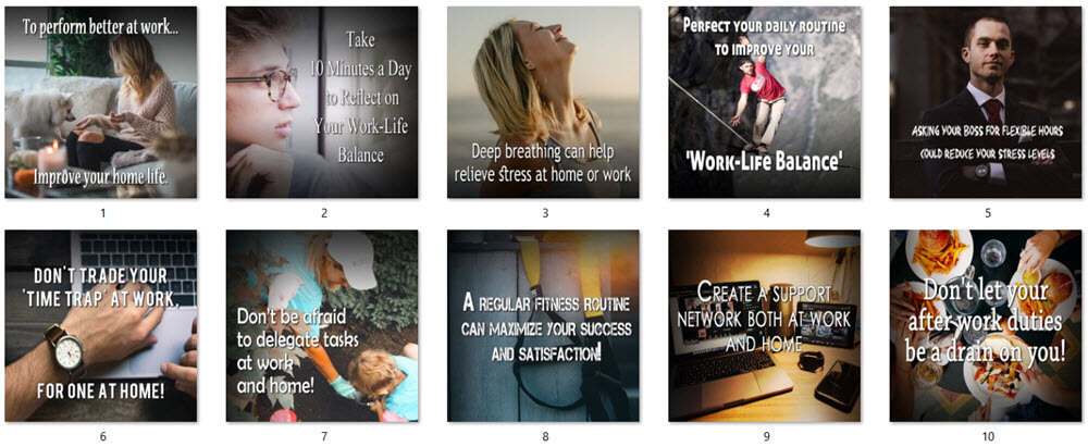 Work-Life Balance PLR Social Posters 1