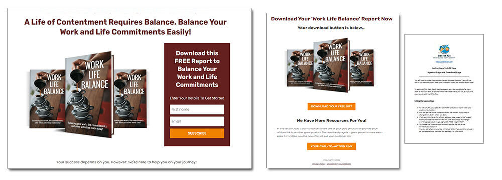 Work Life Balance PLR squeeze Page